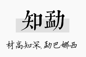 知勐名字的寓意及含义