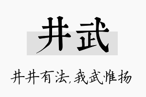 井武名字的寓意及含义