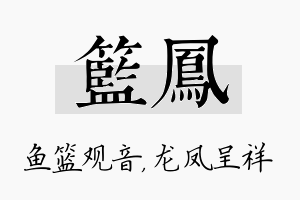 篮凤名字的寓意及含义