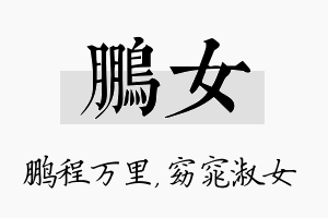 鹏女名字的寓意及含义