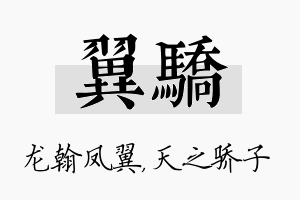 翼骄名字的寓意及含义