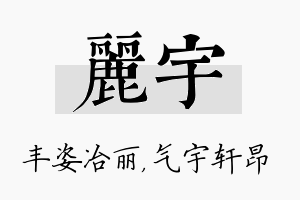 丽宇名字的寓意及含义