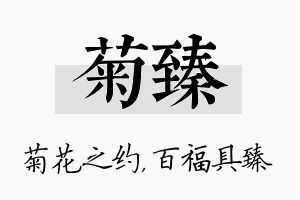 菊臻名字的寓意及含义