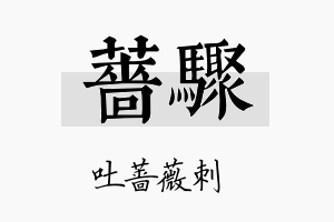 蔷骤名字的寓意及含义