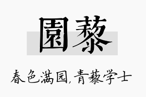 园藜名字的寓意及含义