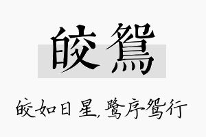 皎鸳名字的寓意及含义