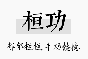 桓功名字的寓意及含义