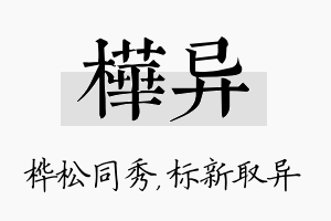 桦异名字的寓意及含义