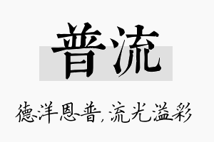 普流名字的寓意及含义