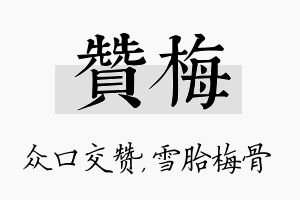 赞梅名字的寓意及含义