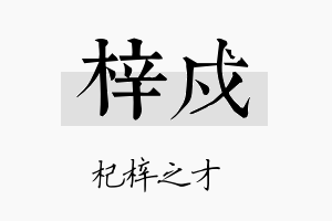 梓戍名字的寓意及含义