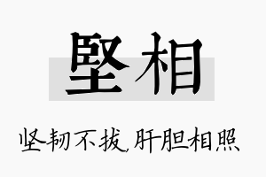 坚相名字的寓意及含义