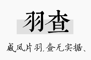 羽查名字的寓意及含义