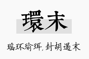 环末名字的寓意及含义