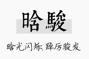 晗骏名字的寓意及含义