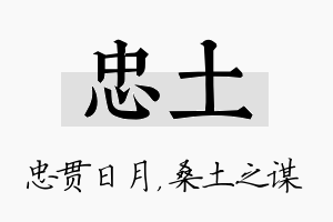 忠土名字的寓意及含义