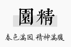 园精名字的寓意及含义