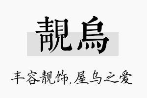 靓乌名字的寓意及含义