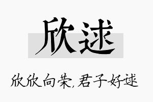 欣逑名字的寓意及含义