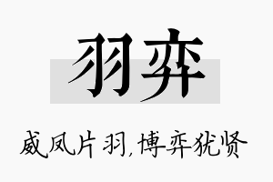 羽弈名字的寓意及含义