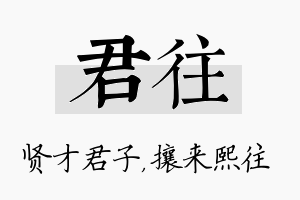 君往名字的寓意及含义