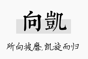 向凯名字的寓意及含义