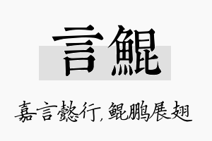 言鲲名字的寓意及含义