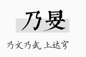 乃旻名字的寓意及含义