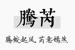 腾芮名字的寓意及含义