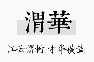 渭华名字的寓意及含义