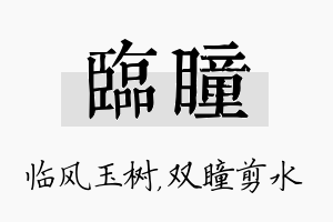 临瞳名字的寓意及含义