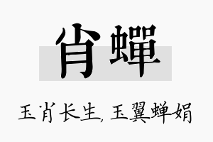 肖蝉名字的寓意及含义