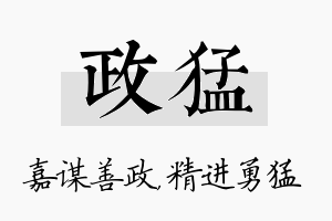 政猛名字的寓意及含义