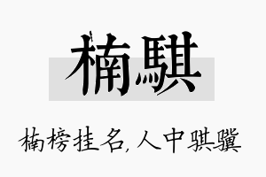 楠骐名字的寓意及含义