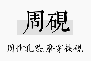 周砚名字的寓意及含义