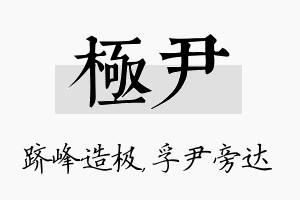 极尹名字的寓意及含义