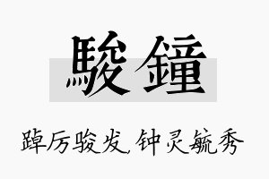 骏钟名字的寓意及含义