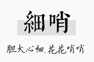 细哨名字的寓意及含义