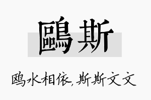 鸥斯名字的寓意及含义