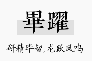 毕跃名字的寓意及含义