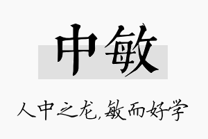 中敏名字的寓意及含义