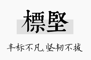 标坚名字的寓意及含义