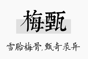 梅甄名字的寓意及含义