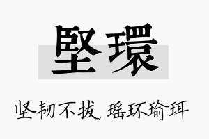 坚环名字的寓意及含义