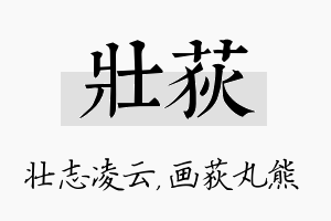 壮荻名字的寓意及含义