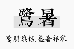 鹭暑名字的寓意及含义