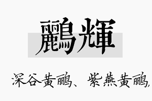 鹂辉名字的寓意及含义