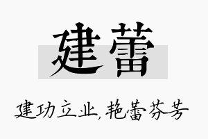 建蕾名字的寓意及含义