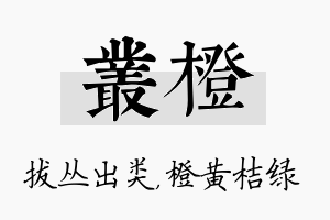 丛橙名字的寓意及含义