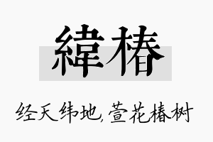 纬椿名字的寓意及含义